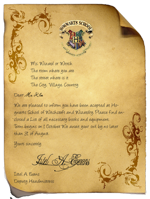 Carta de Hogwarts - Magical Quill de --bah,